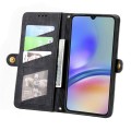 Samsung Galaxy A05s Geometric Zipper Wallet Side Buckle Leather Phone Case(Black)