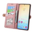 For Samsung Galaxy S24 5G Geometric Zipper Wallet Side Buckle Leather Phone Case(Pink)