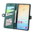 For Samsung Galaxy S24+ 5G Geometric Zipper Wallet Side Buckle Leather Phone Case(Green)