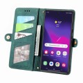 For Samsung Galaxy S24 Ultra 5G Geometric Zipper Wallet Side Buckle Leather Phone Case(Green)