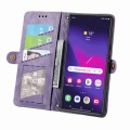 For Samsung Galaxy S24 Ultra 5G Geometric Zipper Wallet Side Buckle Leather Phone Case(Purple)