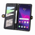 For Samsung Galaxy S24 Ultra 5G Geometric Zipper Wallet Side Buckle Leather Phone Case(Black)