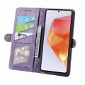 For Samsung Galaxy A55 5G Geometric Zipper Wallet Side Buckle Leather Phone Case(Purple)