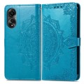 For OPPO A78 4G Mandala Flower Embossed Leather Phone Case(Blue)