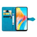For OPPO A78 4G Mandala Flower Embossed Leather Phone Case(Blue)