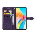 For OPPO A78 4G Mandala Flower Embossed Leather Phone Case(Purple)