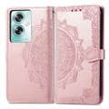 For OPPO A79 Mandala Flower Embossed Leather Phone Case(Rose Gold)