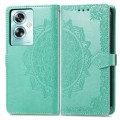For OPPO A79 Mandala Flower Embossed Leather Phone Case(Green)