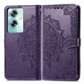 For OPPO A79 Mandala Flower Embossed Leather Phone Case(Purple)