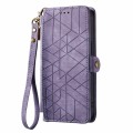 For Realme Note 50 Geometric Zipper Wallet Side Buckle Leather Phone Case(Purple)