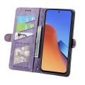 For Xiaomi Redmi 12 Geometric Zipper Wallet Side Buckle Leather Phone Case(Purple)