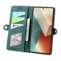 For Redmi Note 13 Pro 5G Global Geometric Zipper Wallet Side Buckle Leather Phone Case(Green)