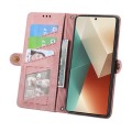 For Redmi Note 13 5G Global Geometric Zipper Wallet Side Buckle Leather Phone Case(Pink)