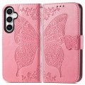 For Samsung Galaxy A25 5G Butterfly Love Flower Embossed Leather Phone Case(Pink)