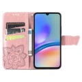 For Samsung Galaxy A05s Butterfly Love Flower Embossed Leather Phone Case(Rose Gold)