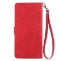 For Samsung Galaxy XCover 5 Embossed Flower Zipper Leather Phone Case(Red)