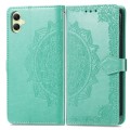 For Samsung Galaxy A05 Mandala Flower Embossed Leather Phone Case(Green)
