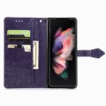 For Samsung Galaxy Z Fold5 Mandala Flower Embossed Leather Phone Case(Purple)