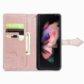 For Samsung Galaxy Z Fold5 Mandala Flower Embossed Leather Phone Case(Rose Gold)