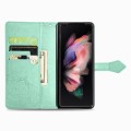 For Samsung Galaxy Z Fold5 Mandala Flower Embossed Leather Phone Case(Green)