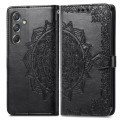 For Samsung Galaxy A15 Mandala Flower Embossed Leather Phone Case(Black)