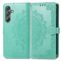 For Samsung Galaxy A15 Mandala Flower Embossed Leather Phone Case(Green)