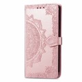 For Samsung Galaxy M15 Mandala Flower Embossed Leather Phone Case(Rose Gold)