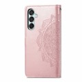 For Samsung Galaxy M15 Mandala Flower Embossed Leather Phone Case(Rose Gold)