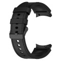 For Samsung Galaxy Watch 6 Silicone Leather Black Buckle Watch Band(Black)