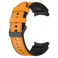 For Samsung Galaxy Watch 6 Silicone Leather Black Buckle Watch Band(Yellow)