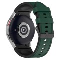 For Samsung Galaxy Watch 6 Silicone Leather Black Buckle Watch Band(Olive Green)