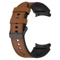 For Samsung Galaxy Watch 6 Silicone Leather Black Buckle Watch Band(Brown)