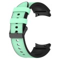 For Samsung Galaxy Watch 6 Silicone Leather Black Buckle Watch Band, Size:S(Green)