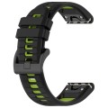 For Garmin Fenix 7 Pro 47mm 22mm Sports Two-Color Silicone Watch Band(Black+Lime Green)