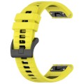 For Garmin Fenix 7 Pro 47mm 22mm Sports Two-Color Silicone Watch Band(Yellow+Black)