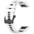 For Garmin  Instinct 2 Solar 22mm Sports Two-Color Silicone Watch Band(White+Black)