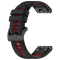 For Garmin Instinct Crossover 22mm Sports Two-Color Silicone Watch Band(Black+Red)