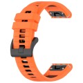 For Garmin Fenix 6 Sapphire GPS 22mm Sports Two-Color Silicone Watch Band(Orange+Black)