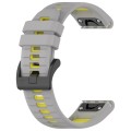 For Garmin Tactix Delta 26mm Sports Two-Color Silicone Watch Band(Grey+Yellow)