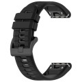 For Garmin Fenix 6X Sapphire 26mm Sports Two-Color Silicone Watch Band(Black+Grey)
