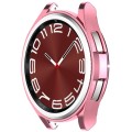 For Samsung Galaxy Watch6 Classic 47mm Electroplated TPU Half Pack Hollow Watch Protective Case(Pink