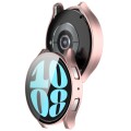 For Samsung Galaxy Watch6 40mm PC + Tempered Film Integrated Watch Protective Case(Rose Gold)