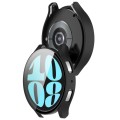 For Samsung Galaxy Watch6 44mm PC + Tempered Film Integrated Watch Protective Case(Black)