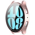 For Samsung Galaxy Watch6 44mm PC + Tempered Film Integrated Watch Protective Case(Rose Gold)