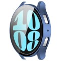 For Samsung Galaxy Watch6 44mm PC + Tempered Film Integrated Watch Protective Case(Blue)