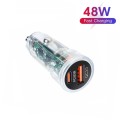 P35 48W PD30W+QC3.0 18W USB Transparent Car Quick Charge(Transparent)