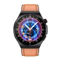 ET340 1.46 inch Color Screen Smart Leather Strap Watch,Support Blood Oxygen / Blood Glucose / Uric A