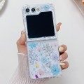 For Samsung Galaxy Z Flip3  Fresh Small Floral Epoxy TPU Phone Case(Blue Flowers 5)