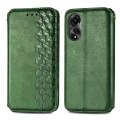 For OPPO A78 4G Cubic Grid Pressed Magnetic Leather Phone Case(Green)