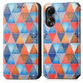 For OPPO A78 4G CaseNeo Colorful Magnetic Leather Phone Case(Rhombus Mandala)